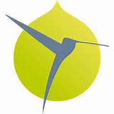 Logo du mouvement colibri avec une goutte d'eau verte et un colibri gris